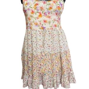 Paani Floral Tiered Patchwork Sundress Sz L Boho New With Tags